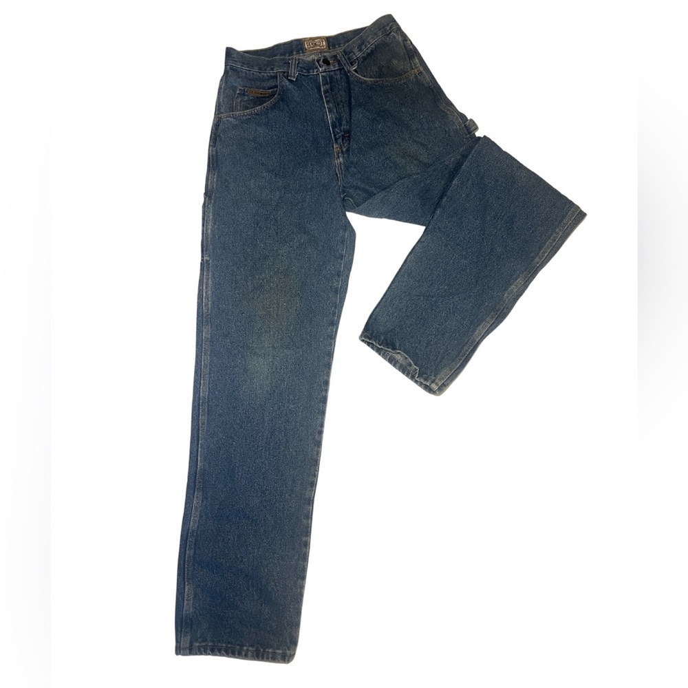 Blue Straight-Leg Jeans with Natural Fading